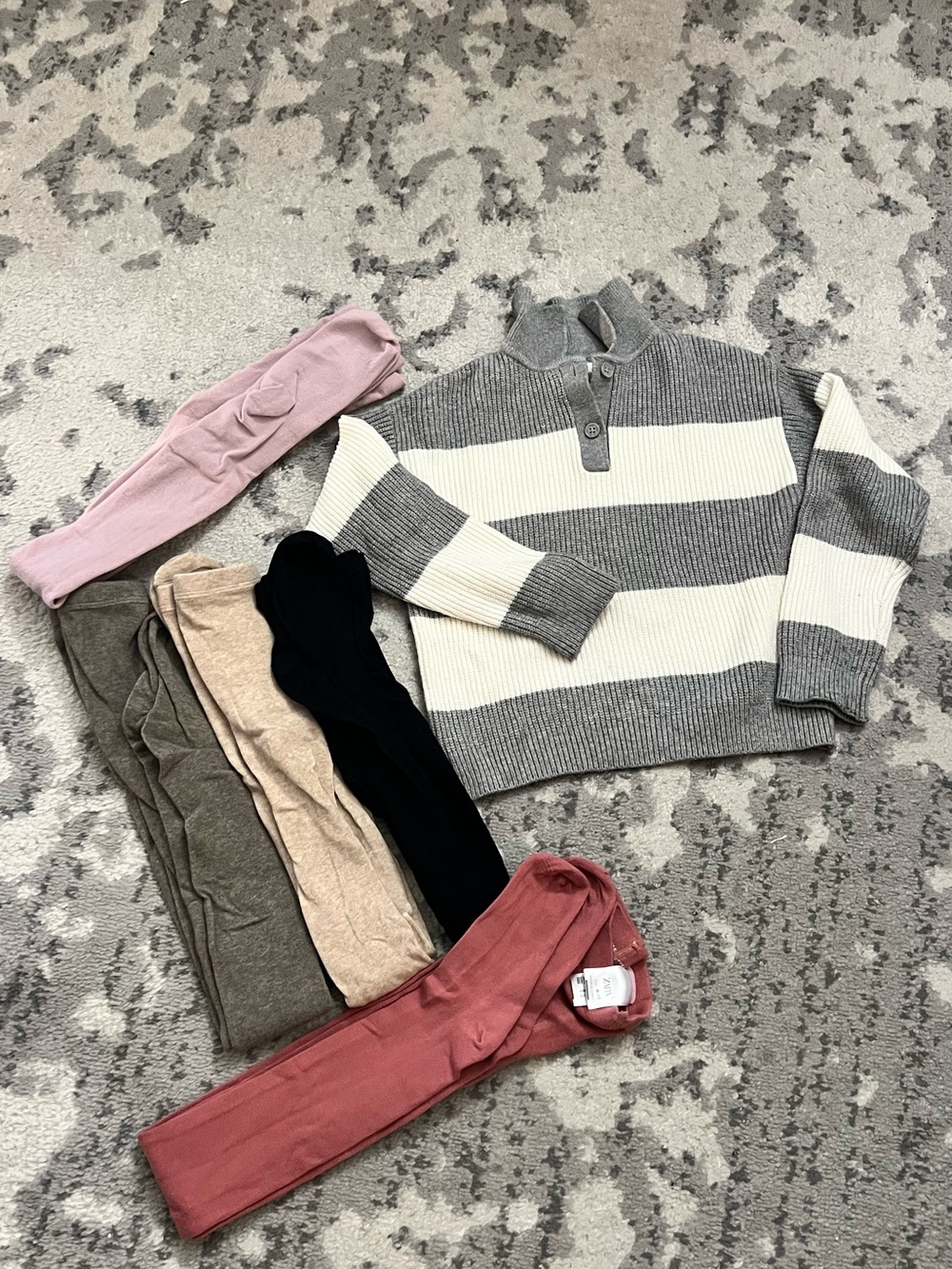 Zara little girl sweater and leggings bundle